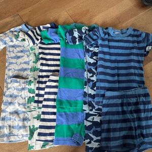 Hanna Anderson short sleeve pjs lot of 6 size 8 and 6/7